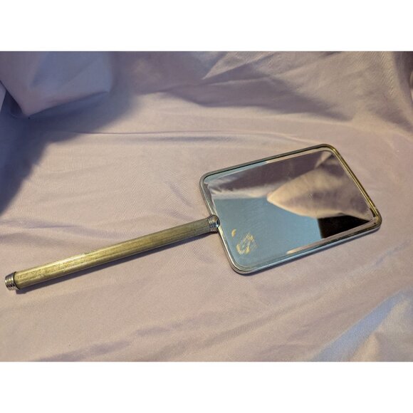 Vintage Hand Held Vanity Mirror With Floral Design Back - Picture 2 of 2